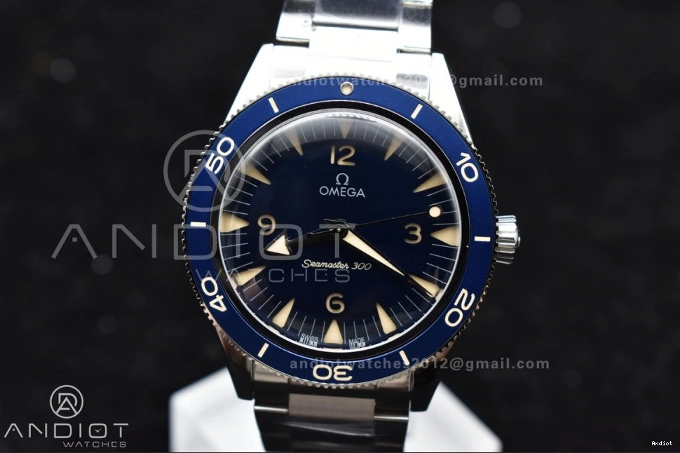 VSF Edition Bracelet A8912 1:1 On 300 SS Clone Seamaster Blue Best Heritage Super Dial 1226